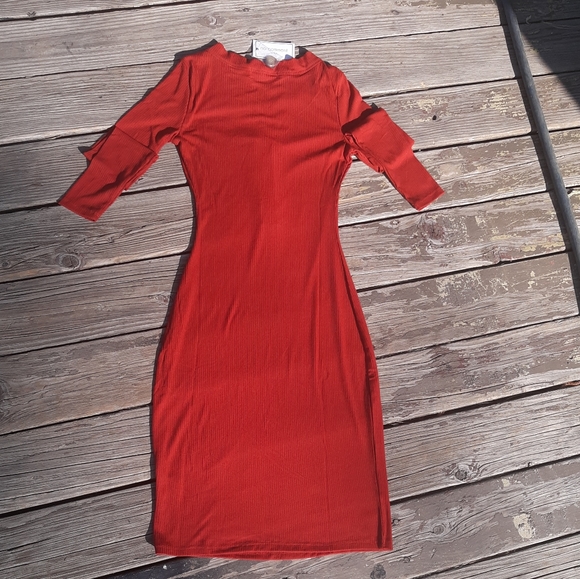 🧡 No Comment Womens Ribbed Dress - Picture 3 of 6